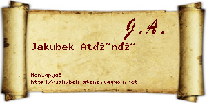 Jakubek Aténé névjegykártya